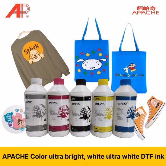 Textile Direct to Film Dtf T Shirt Printing Pet Transfer Film Pigment Dtf Ink for Epson Printer Heads Film Transfer Printer L1800, 1390, 4720, 3200
